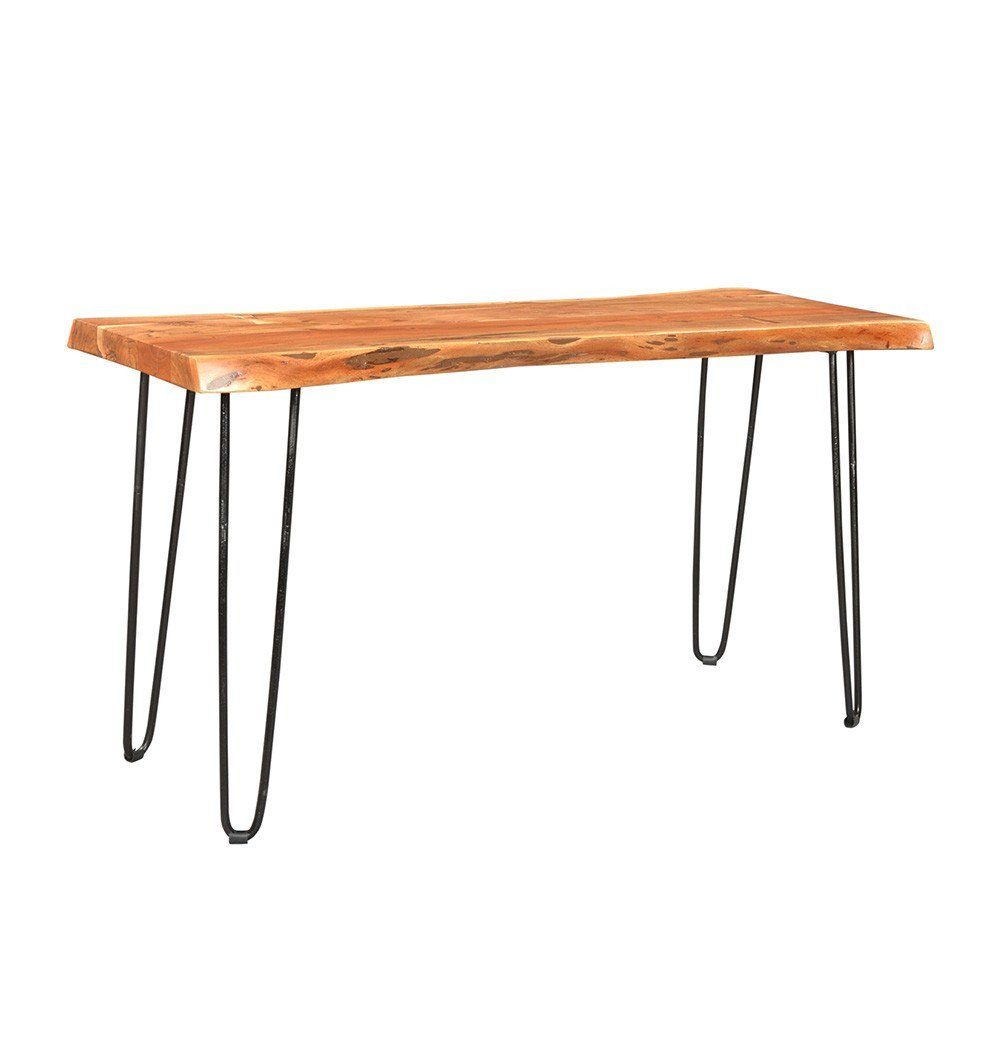 Driftwood Live Edge Solid Acacia Console Table with Hairpin Legs